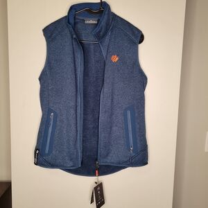 Fossa Women's Navy Blue Fleece Vest with Orange Logo Sz. S